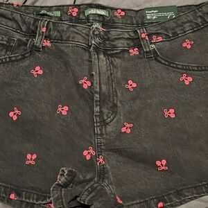 Women's Wild Fable Black Cherry Print Denim Shorts